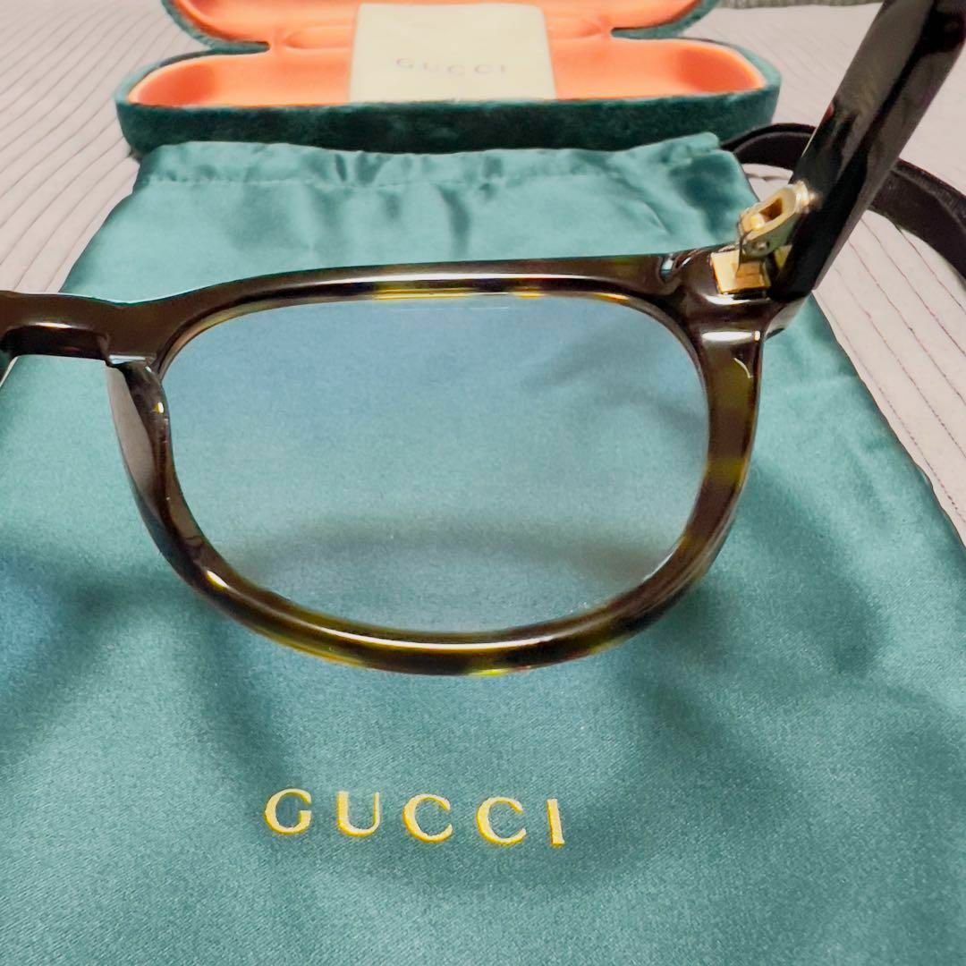 Gucci(グッチ)の【新品】GUCCI グッチ ブルーレンズ サングラス ケース付き ベッコウ 鼈甲 メンズのファッション小物(サングラス/メガネ)の商品写真