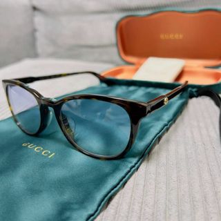 グッチ(Gucci)の【新品】GUCCI グッチ ブルーレンズ サングラス ケース付き ベッコウ 鼈甲(サングラス/メガネ)