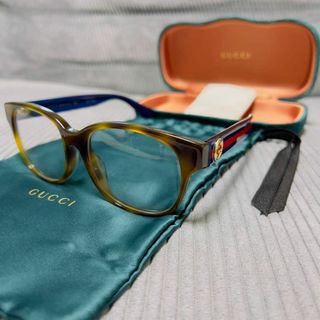 グッチ(Gucci)の【新品未使用】GUCCI  伊達メガネ GG0040O ロゴ シェリーライン(サングラス/メガネ)