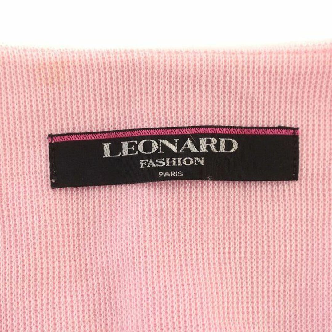 LEONARD(レオナール)のレオナール ノーカラージャケット リネン 麻 ジャケット 9号 M ピンク レディースのジャケット/アウター(その他)の商品写真