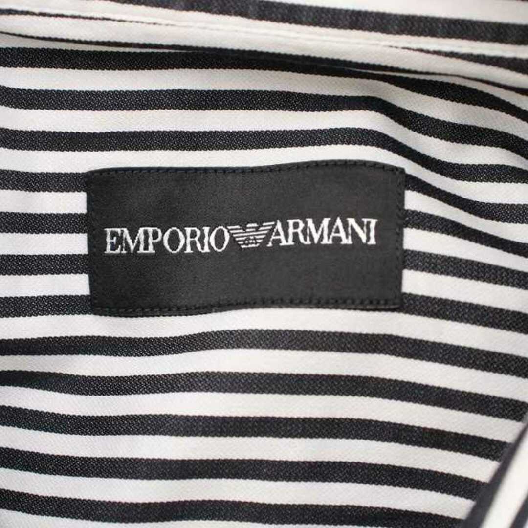 Emporio Armani(エンポリオアルマーニ)のEMPORIO ARMANI カジュアルシャツ 42/16 1/2 L 黒 白 レディースのトップス(シャツ/ブラウス(長袖/七分))の商品写真