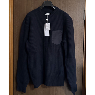 マルタンマルジェラ(Maison Martin Margiela)の濃紺XL新品 メゾン マルジェラ アルパカ リブ ニット パッチ セーター(ニット/セーター)