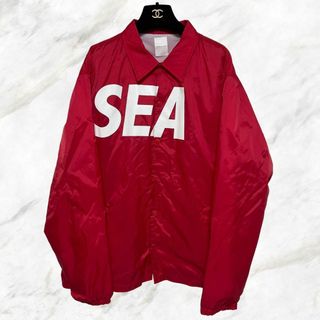 ウィンダンシー(WIND AND SEA)の【美品】WINDANDSEA ウィンダンシー コーチジャケット レッド L 希少(ナイロンジャケット)