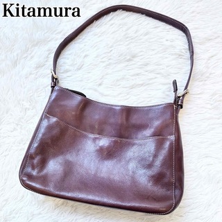 キタムラ(Kitamura)のキタムラ　ショルダーバッグ　ハンドバッグ　2way　型押し　レザー　ブラウン(ショルダーバッグ)