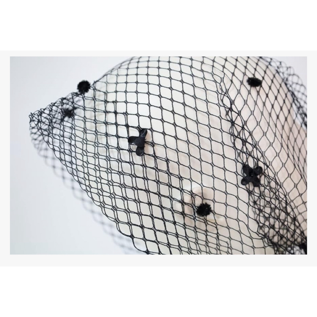 める様専用　ボンネットフード メッシュ レース日本製ブラック ベルモード  レディースの帽子(その他)の商品写真