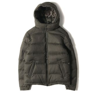 モンクレール(MONCLER)の美品 MONCLER モンクレール ダウン ジャケット サイズ:1 モンジュネーブル フード付き ウール ダウンジャケット MONTGENEVRE カーキ アウター ブルゾン【メンズ】【中古】(ダウンジャケット)