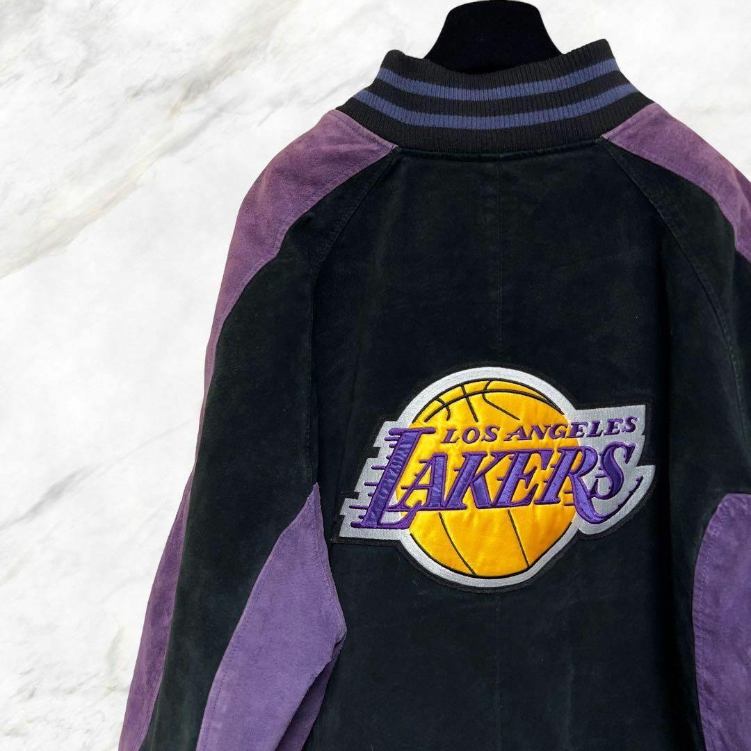 ブルゾン【希少】90s ロサンゼルス レイカーズ  NBA jh design 刺繍ロゴ