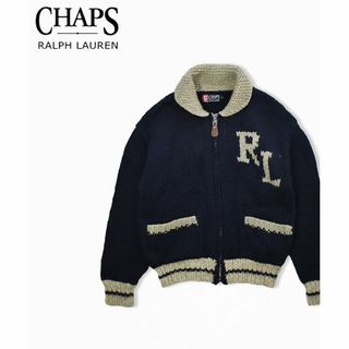 ポロラルフローレン(POLO RALPH LAUREN)の90's CHAPS RALPH LAUREN スタジアム ニット ブルゾン Ｍ(カーディガン)