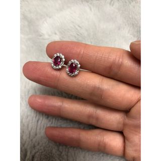 天然ルビー　シルバー925 ピアス(ピアス)