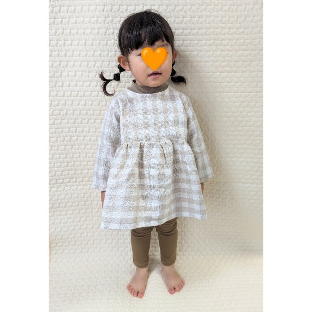 キッズ服　リネン　ワンピース　90　100 キッズ/ベビー/マタニティのキッズ服女の子用(90cm~)(ワンピース)の商品写真