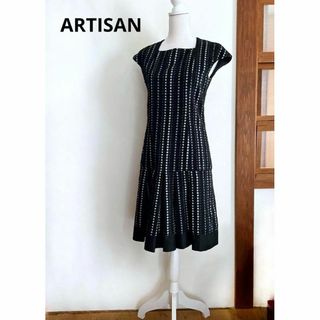 アルティザン(ARTISAN)のアルティザン ARTISAN ウール・シルクブレンド ノースリーブワンピース(ひざ丈ワンピース)