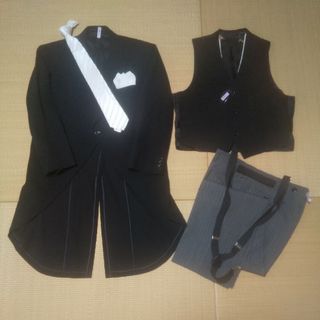 【美品】結婚式父親モーニングスーツコートセットアップ　燕尾服タキシードフルセット(セットアップ)