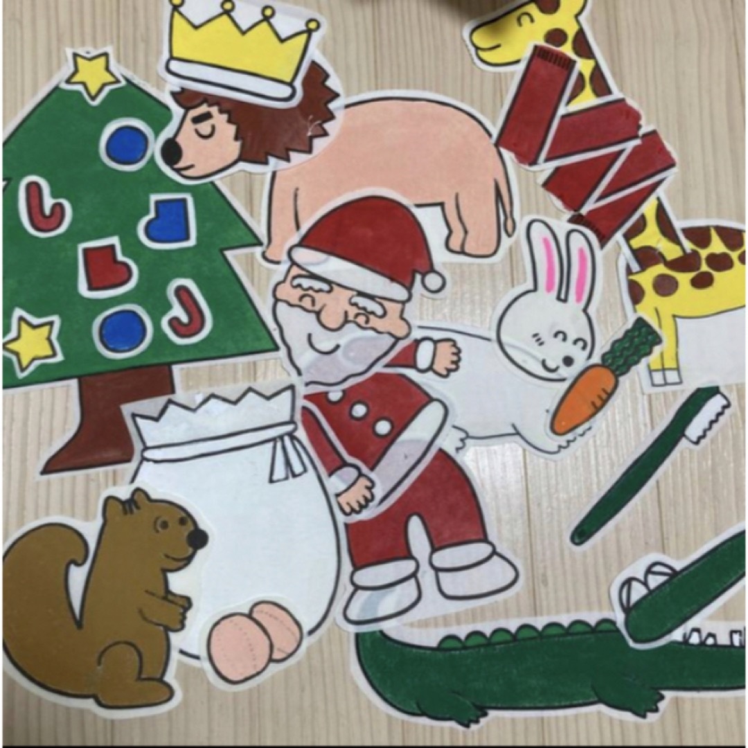 森のクリスマス  パネルシアターのカラー型紙 保育 幼稚園 もりのクリスマス ハンドメイドの素材/材料(型紙/パターン)の商品写真