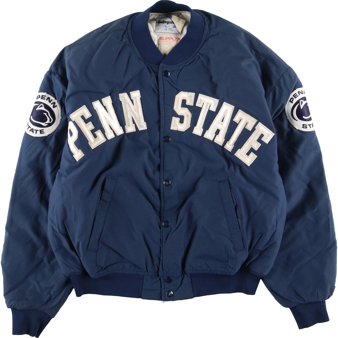 不明色90年代 Swingster PENN STATE ペンシルバニア州立大学 カレッジ 中綿ジャケット USA製 メンズL ヴィンテージ /evb003456