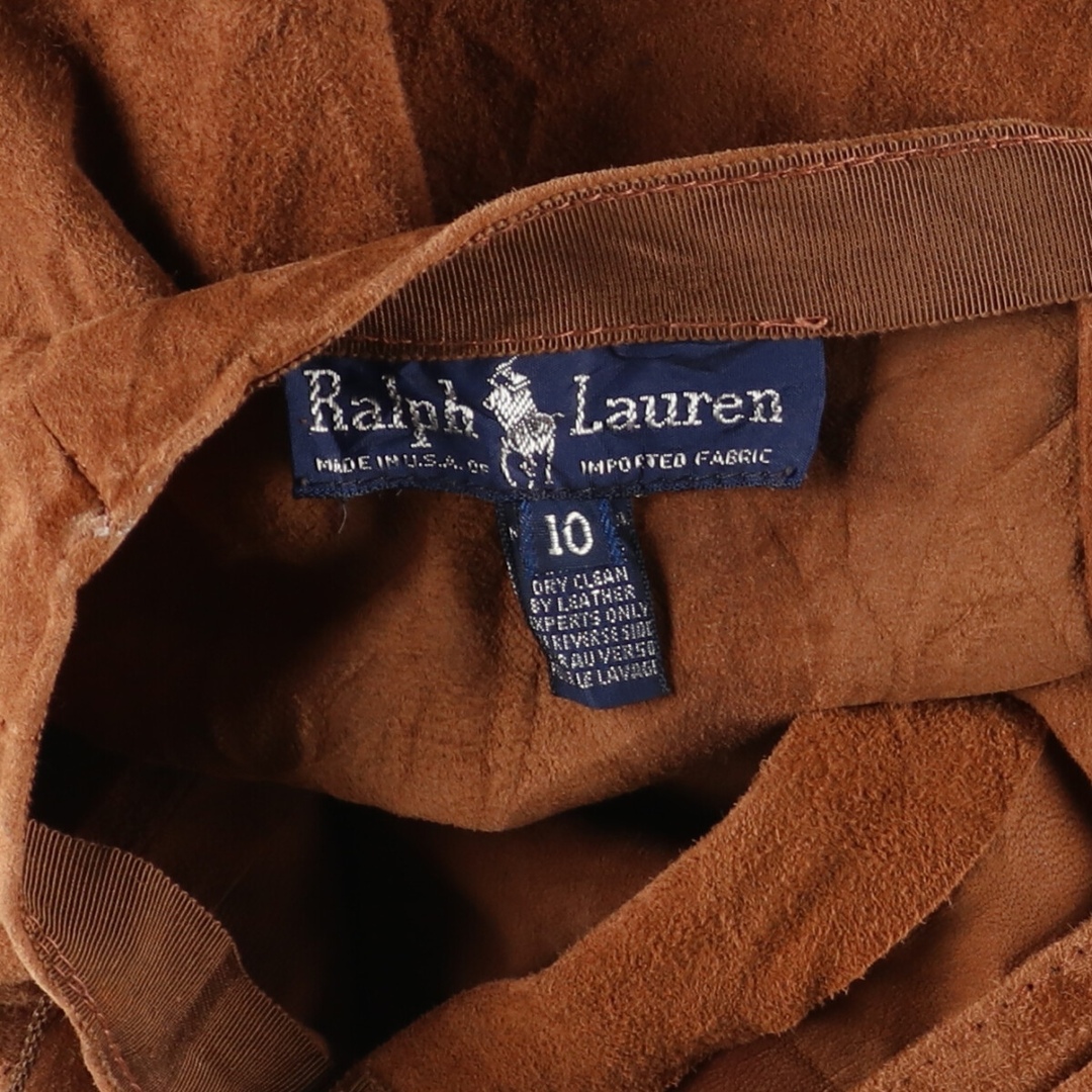 Ralph Lauren(ラルフローレン)の古着 90年代 ラルフローレン Ralph Lauren スエード レザー ロング ラップ 巻きスカート USA製 レディースM ヴィンテージ /eaa396901 レディースのスカート(ロングスカート)の商品写真