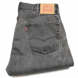 リーバイス(Levi's)のLevi'sリーバイス 505 パッチワーク リペア ブラック デニムパンツ w38 L30★SDP2350 ジーンズ ストレート ダメージ ボロ ビッグサイズ(デニム/ジーンズ)