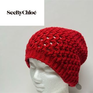 シーバイクロエ(SEE BY CHLOE)のSEE by CHROÈ Knit Cap Red(ニット帽/ビーニー)