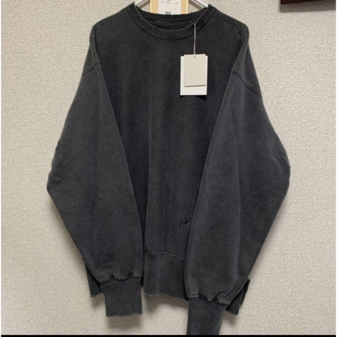 ANCELLM DAMAGE SWEAT SHIRT (CHARCOAL) メンズのトップス(スウェット)の商品写真