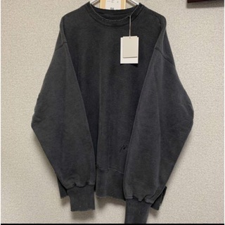 ANCELLM DAMAGE SWEAT SHIRT (CHARCOAL)(スウェット)