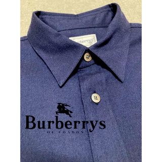 バーバリー(BURBERRY)のBurberry／バーバリー／レギュラーカラー／ウールシャツ／ネイビー／L(シャツ)