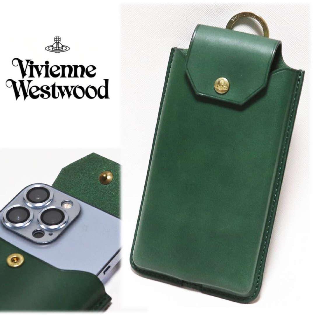 Vivienne Westwood(ヴィヴィアンウエストウッド)の《ヴィヴィアンウエストウッド》新品 リング付 レザースマホケース モバイルケース スマホ/家電/カメラのスマホアクセサリー(iPhoneケース)の商品写真