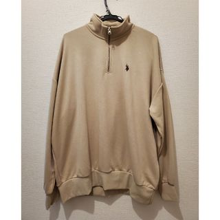 ユーエスポロアッスン(U.S. POLO ASSN.)のU.S.POLO ASSN.タグ付きベージュハーフZIpプルオーバーお値下げしま(スウェット)