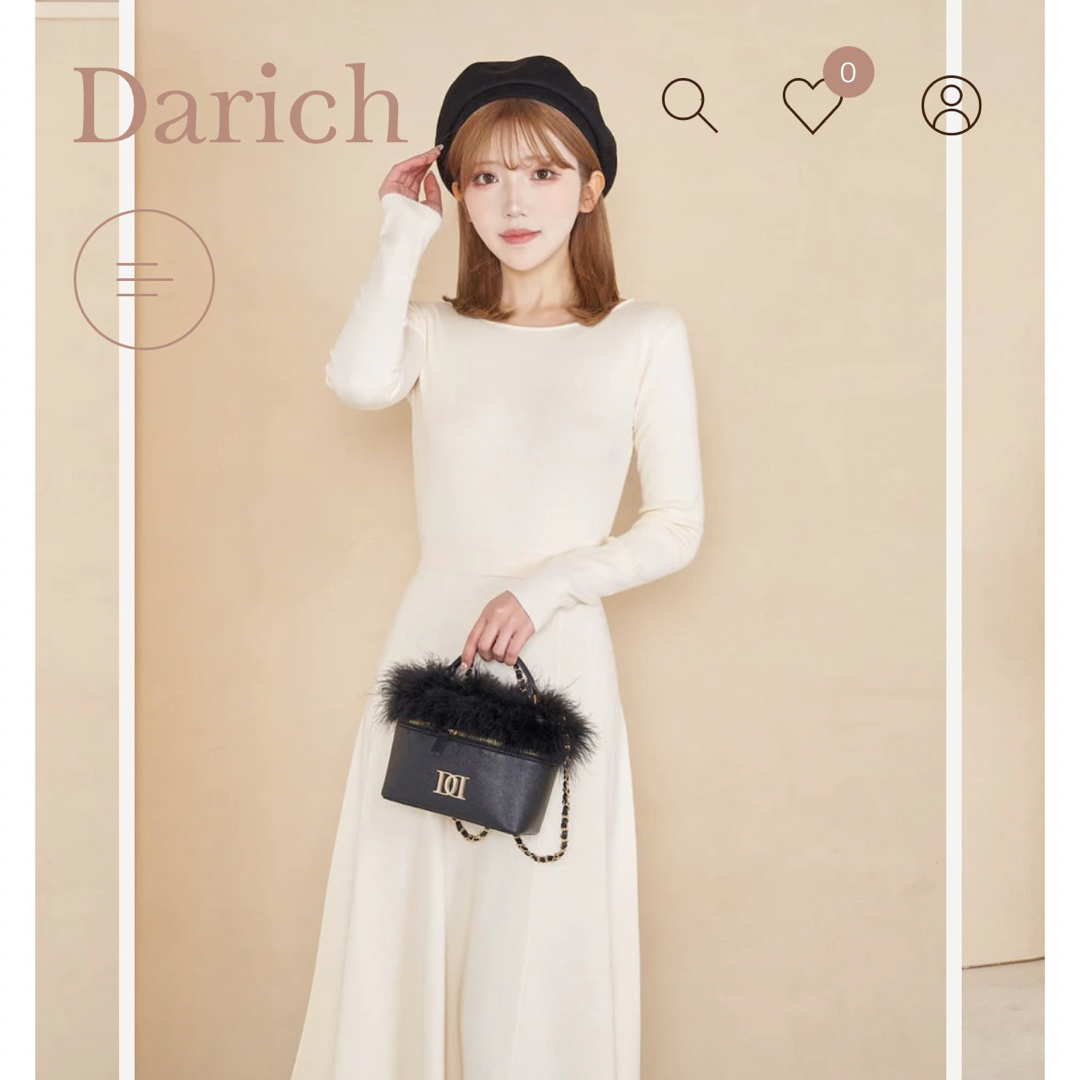 Darich(ダーリッチ)のDarich バックリボンフレアロングニットワンピース レディースのワンピース(ロングワンピース/マキシワンピース)の商品写真