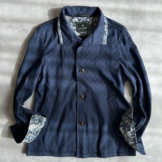 メンズビギ(MEN'S BIGI)の美品 MEN'S BIGI ワイヤー襟 コットン ジャケット M ネイビー(その他)