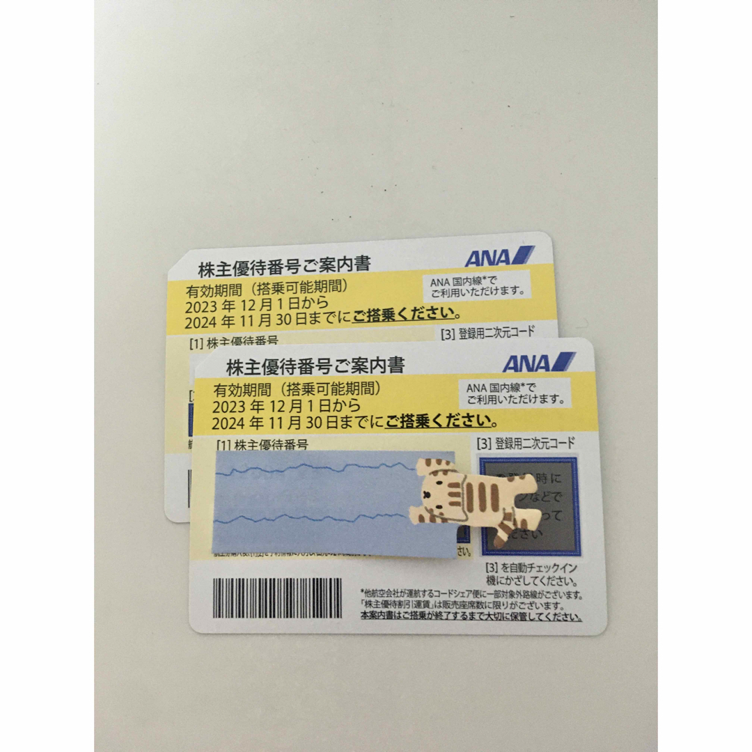 ANA(全日本空輸)(エーエヌエー(ゼンニッポンクウユ))のANA株主優待券2枚 チケットの乗車券/交通券(航空券)の商品写真