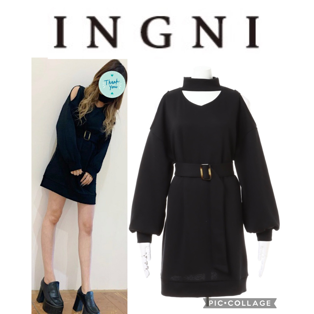 INGNI(イング)の新品★INGNI★スウェット肩あきベルト付ワンピ レディースのワンピース(ミニワンピース)の商品写真