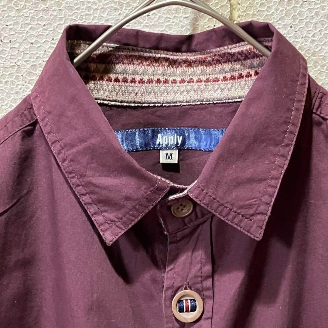 ◆Apply◆メンズ お洒落カジュアルシャツ M 紫　AF-119 メンズのトップス(シャツ)の商品写真