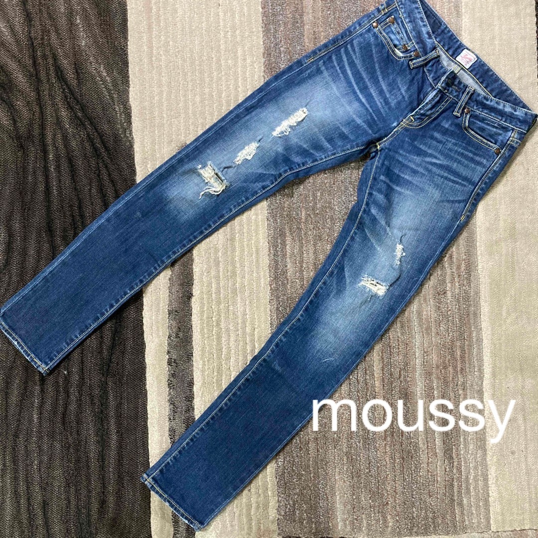 【送料無料】moussy マウジー　デニム　ジーンズ　ダメージデニム　サイズ24 | フリマアプリ ラクマ