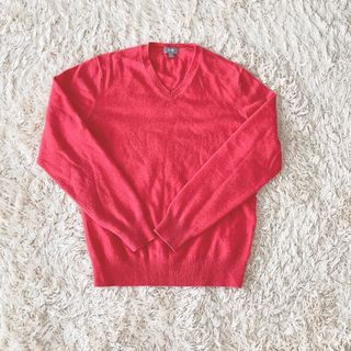 ユニクロ(UNIQLO)の美品 メンズ ユニクロ ピンクグレープ  カシミヤ100％セーター ニット (ニット/セーター)