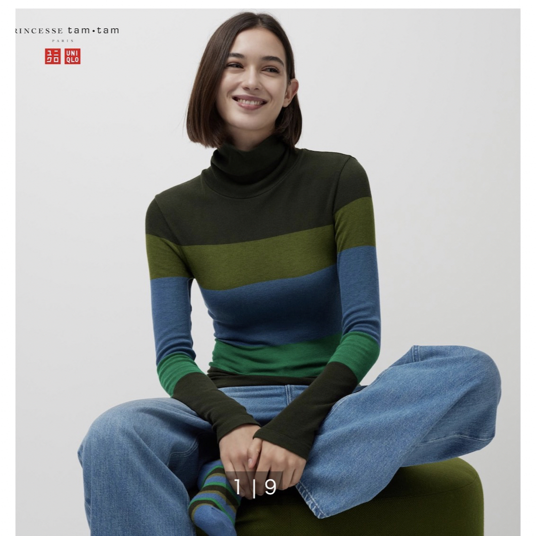 UNIQLO(ユニクロ)の完売品！ユニクロ＆プリンセスタムタム　ヒートテックシームレスリブタートルネック　 レディースの下着/アンダーウェア(アンダーシャツ/防寒インナー)の商品写真