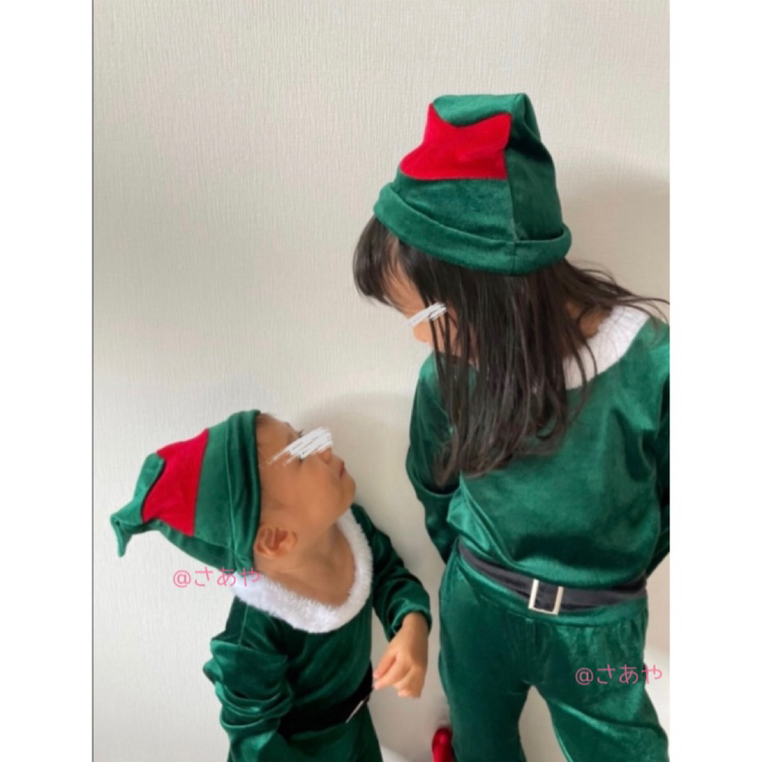 エルフ フレア セットアップ 子ども 緑 クリスマス 帽子 お洒落 コスプレ キッズ/ベビー/マタニティのキッズ服男の子用(90cm~)(その他)の商品写真