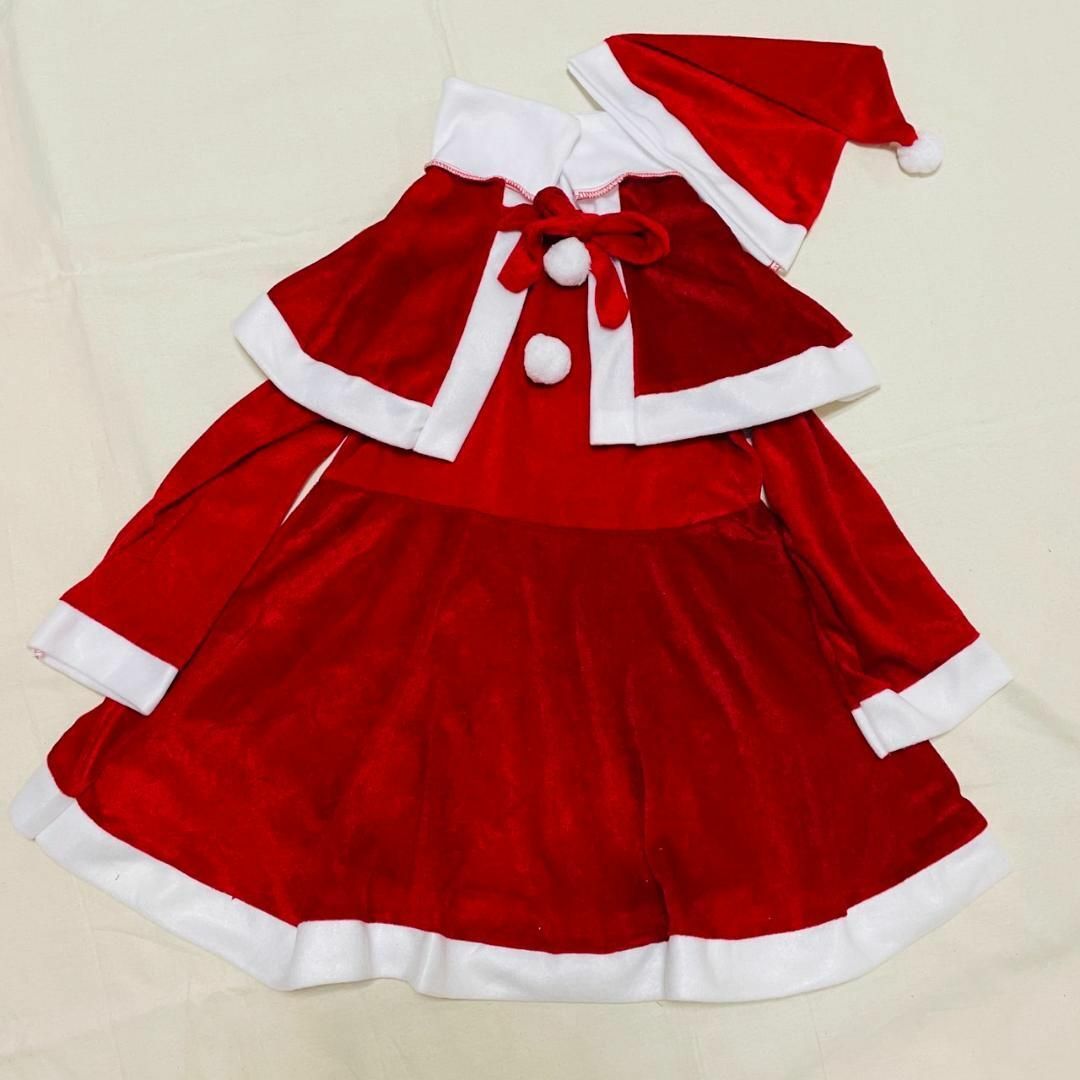 クリスマス サンタ服 女の子120 ベビー服 キッズ コスチューム コスプレ キッズ/ベビー/マタニティのキッズ服女の子用(90cm~)(ワンピース)の商品写真