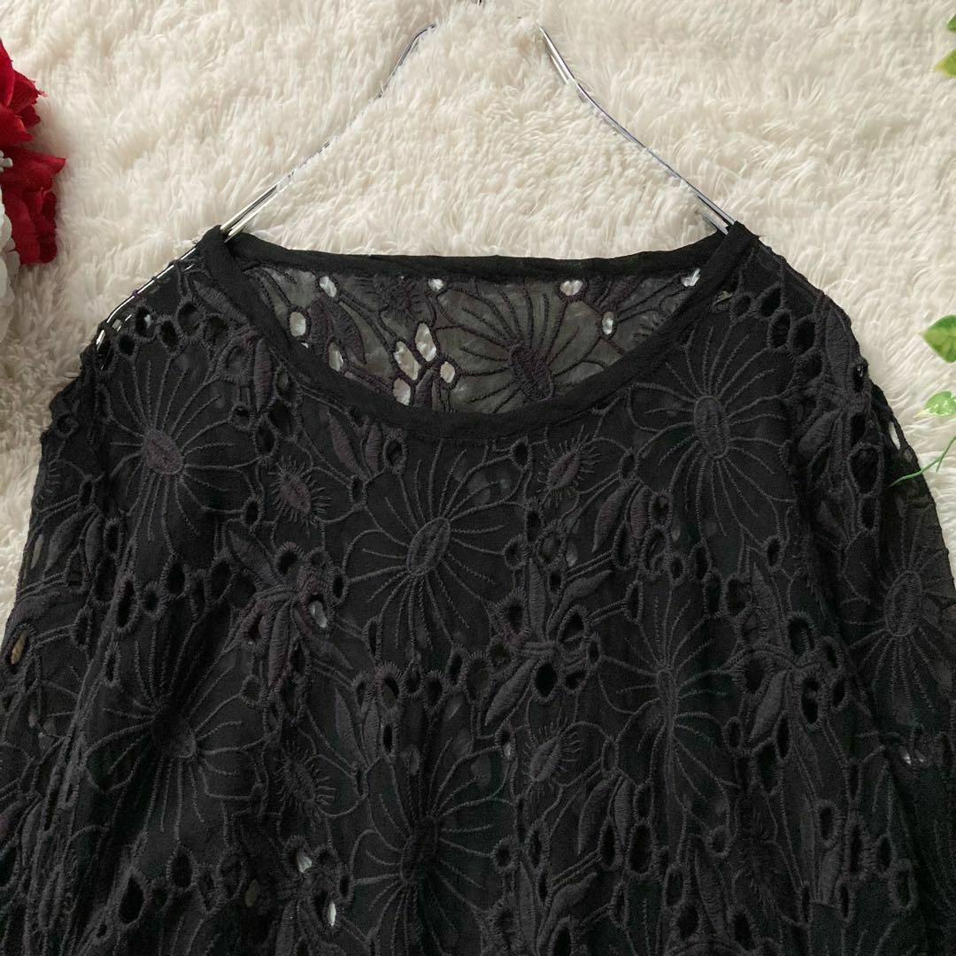 BASILE28 シルク エンブロイダリー フラワー刺繍 長袖カットソー 40 BASILE28 シルク エンブロイダリー フラワー刺繍 長袖カットソー 40