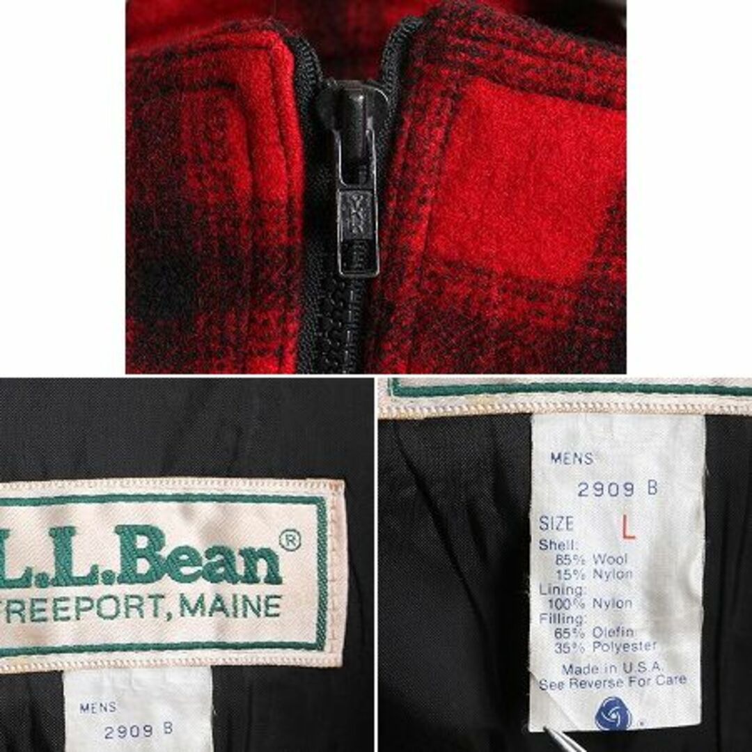L.L.Bean(エルエルビーン)の80s USA製 エルエルビーン チェック 中綿 ウール ジャケット L  メンズのジャケット/アウター(ブルゾン)の商品写真