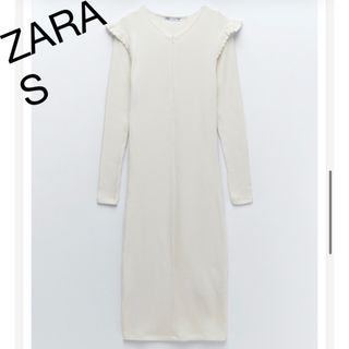 ザラ(ZARA)のフリルリブワンピース(ロングワンピース/マキシワンピース)