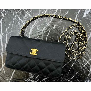 シャネル(CHANEL)のヴィンテージ シャネル ミニマトラッセ シルクサテン チェーンショルダーバッグ(ショルダーバッグ)