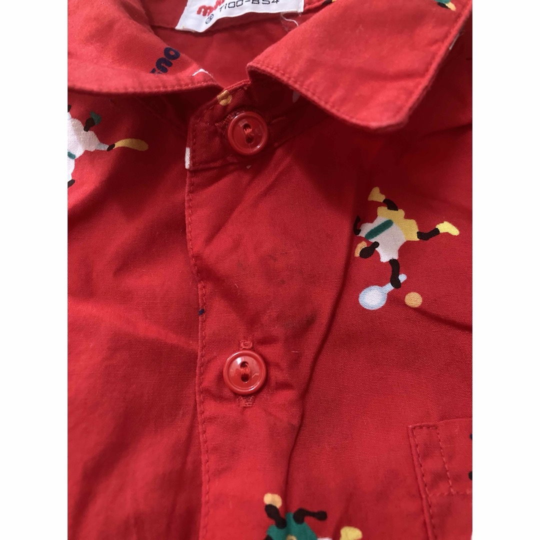 mikihouse(ミキハウス)のmikihouse 90年代レトロ　赤　長袖シャツ　100  スポーツ⚾️ キッズ/ベビー/マタニティのキッズ服男の子用(90cm~)(Tシャツ/カットソー)の商品写真