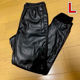 PUレザージョガーパンツ Lサイズ ブラック タイト ストレッチ(その他)