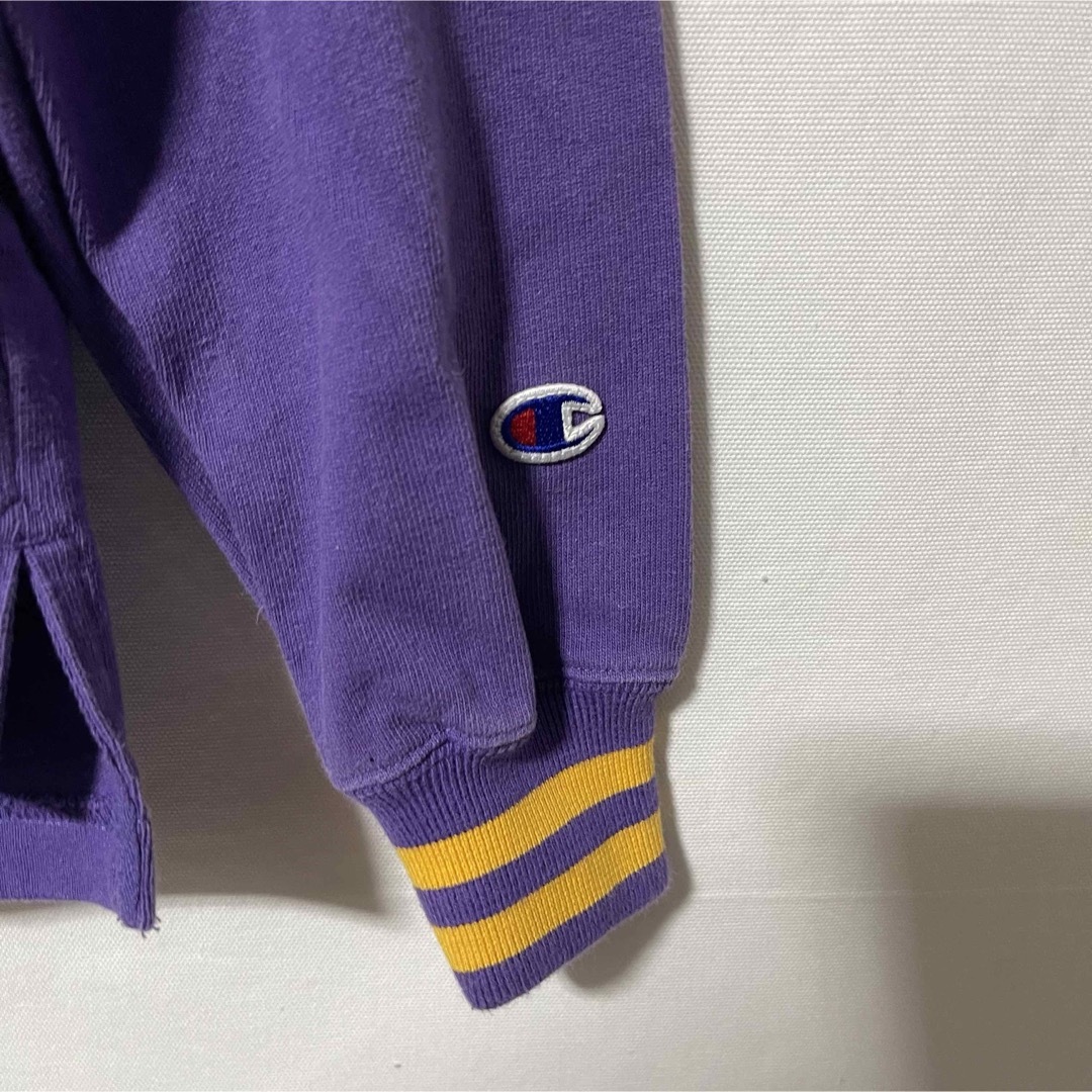 Champion(チャンピオン)のチャンピオン　スウェット　長袖　ハーフジップ　パープル×イエロー　男女兼用　M メンズのトップス(スウェット)の商品写真