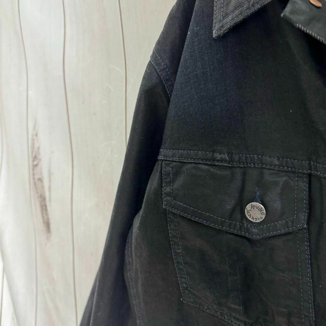 【希少デザイン】　ヌーディジーンズ　デニムジャケット　イタリア製　濃紺　XLXL実寸