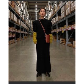 アメリヴィンテージ(Ameri VINTAGE)のJACKET LIKE TIGHT KNIT DRESS(ロングワンピース/マキシワンピース)