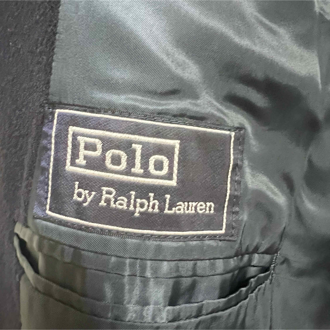 POLO RALPH LAUREN(ポロラルフローレン)の希少★ポロ ラルフローレン ダブルロングコート マキシ丈 ピークドラペル 濃紺 メンズのジャケット/アウター(ステンカラーコート)の商品写真