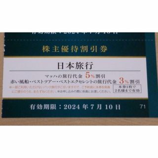 日本旅行 京急株主優待割引券 1枚 2024年7月10日まで(その他)