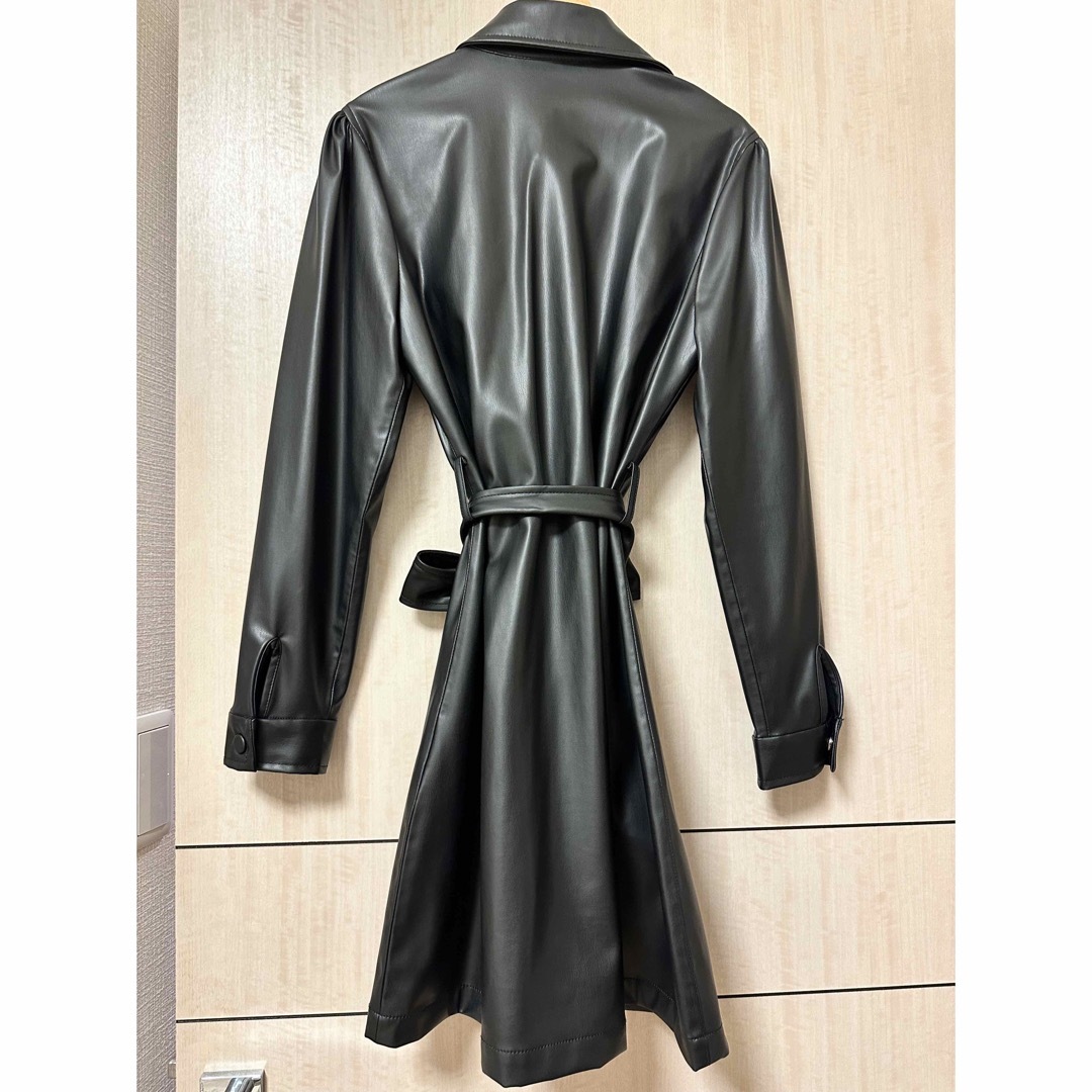 ZARA - ZARA ザラ フェイクレザー シャツワンピース ベルト付き ZARA - ZARA ザラ フェイクレザー シャツワンピース ベルト付き