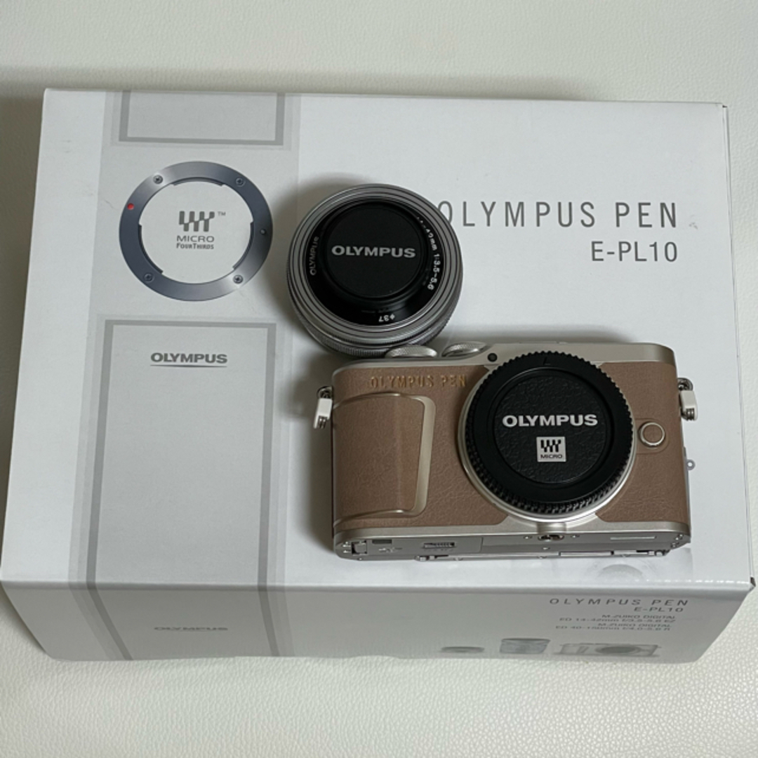 OLYMPUS(オリンパス)のOLYMPUS E-PL10 BROWN スマホ/家電/カメラのカメラ(ミラーレス一眼)の商品写真