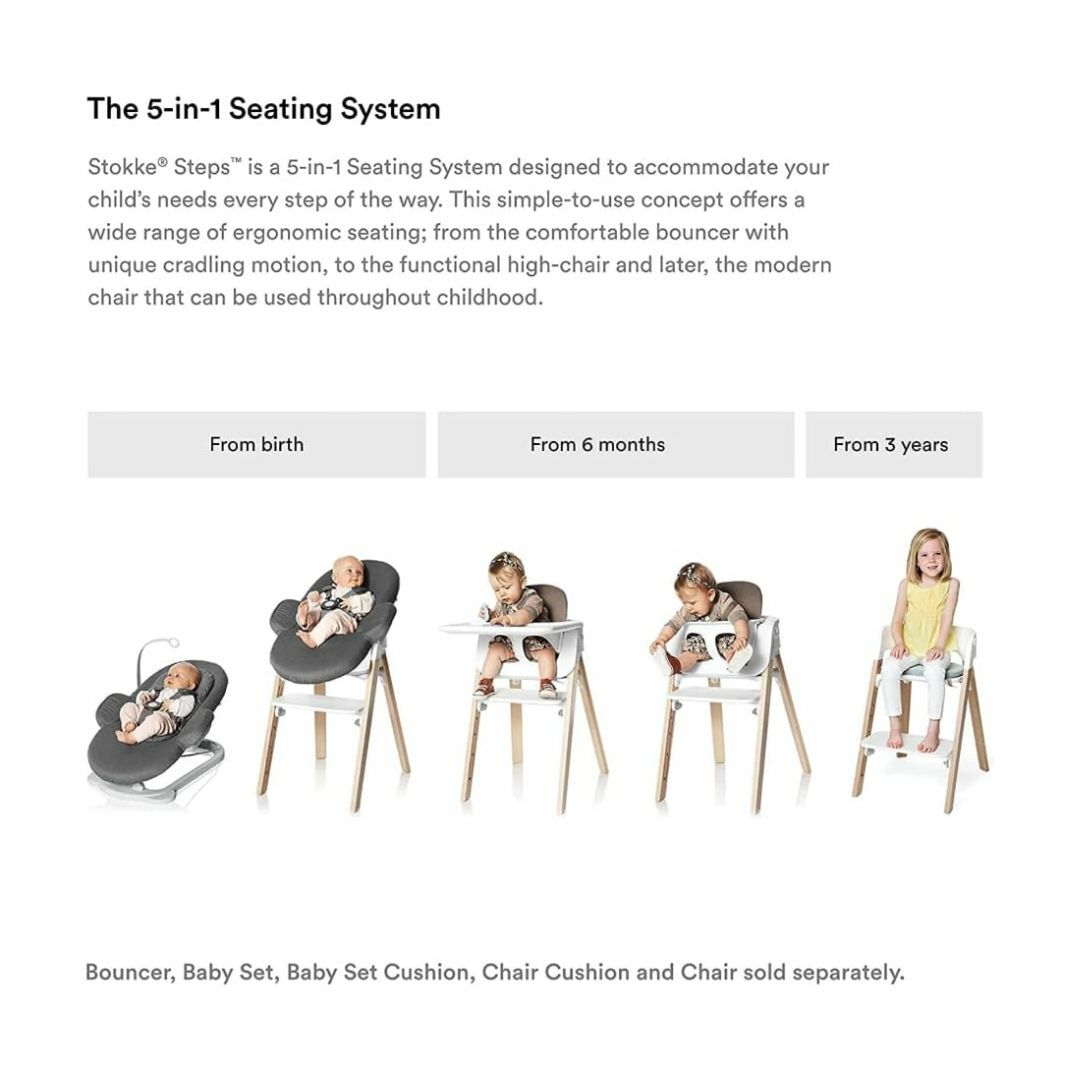 【色: ブラック】Stokke ストッケ ベビーチェア ハイチェア 付属品 ステ